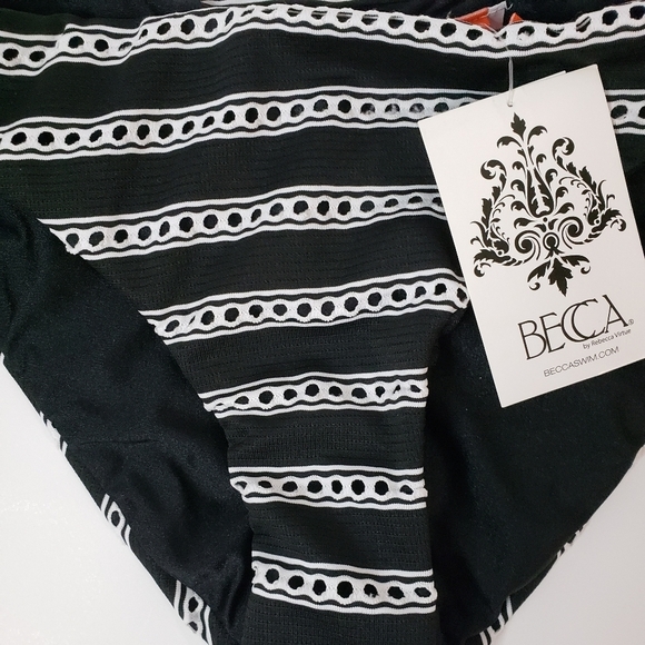 NWT BECCA Black‎ Hipster Ruched Bikini Bottoms - Picture 4 of 10